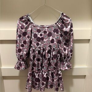 Girls Floral Off-Shoulder Dress